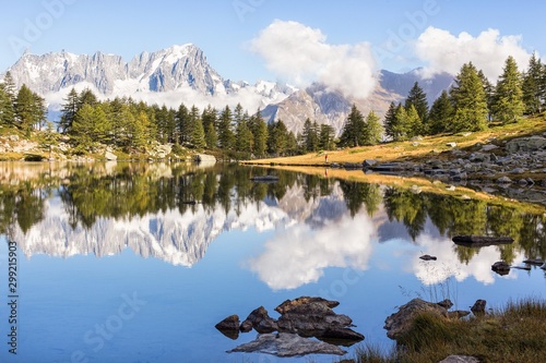 Reflection of the mountain in a beautiful lake