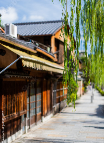 old wooden houses at Gion, Kyoto Japan