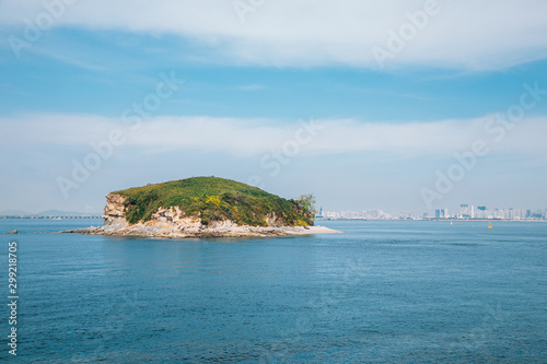 keungariseom island and sea from Sihwa Narae Tidal Power Park & Service area in Ansan, Korea photo