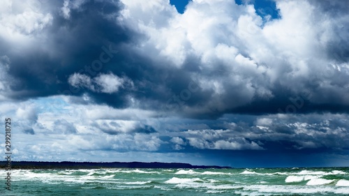 Fototapeta Naklejka Na Ścianę i Meble -  Baltic sea shore in Latvia in a stormy weather