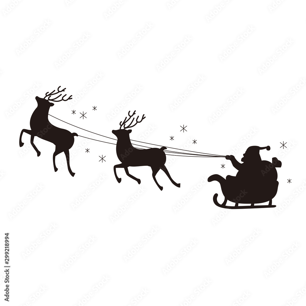 サンタシルエット Stock Vector Adobe Stock