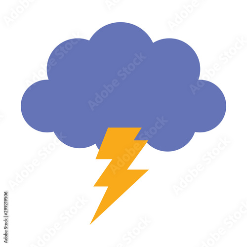 storm cloud thunderbolt weather design icon