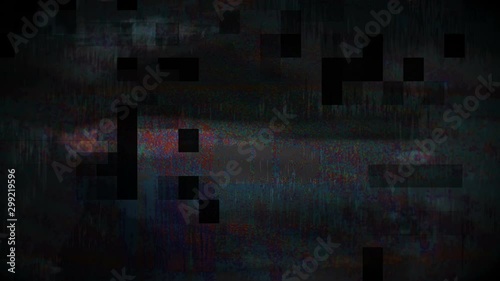 Pixels Run on Noise Waves Dark Abstract Backgound