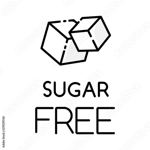 Sugar free color icon. Organic food without added sweetener. Product free ingredient. Nutritious dietary, healthy eating. Diabetes prevention for personal healthcare. Isolated vector illustration