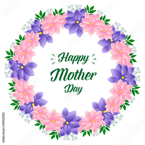 Banner happy mother day, with pattern of colorful flower frame elegant. Vector © StockFloral