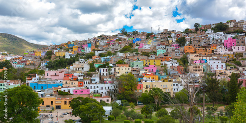 Colorful homes built on hillside - Guanajuato, Mexico. © jerdad