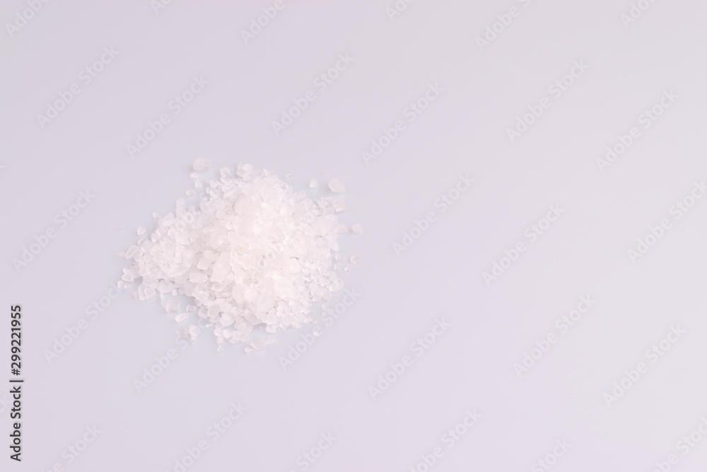 Coarse sea salt isolated on white background; top view Coarse sea salt isolated on white background; top view
