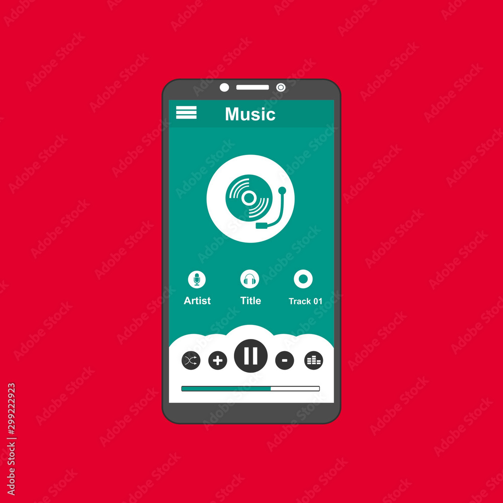 flat design UI elements for website and mobile applications. Music player app vector illustration template flat design UI elements for website and mobile applications. Music player app vector illustration template