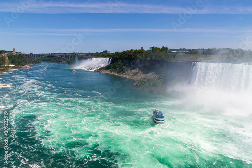 Tourist boat for sightseeing at Niagara Falls,