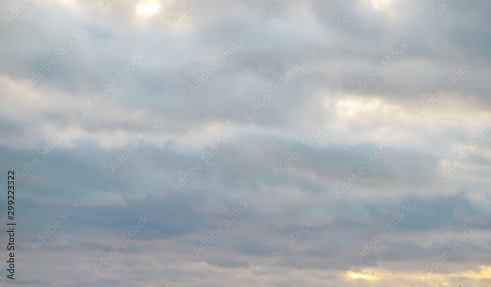 Partial clouds. Sunset