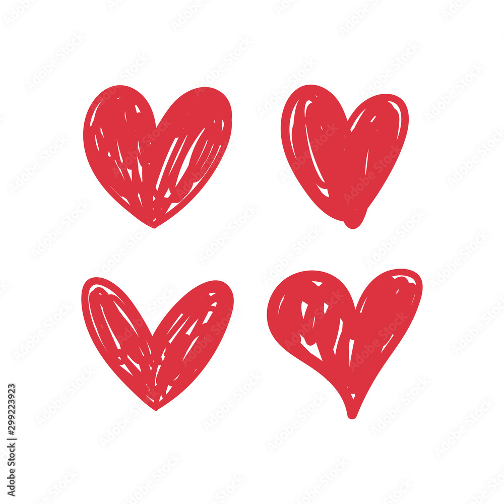 Doodle hearts, hand drawn love heart collection. Doodle hearts, hand drawn love heart collection.