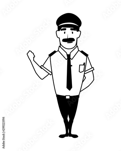 Isolated pilot person vector design