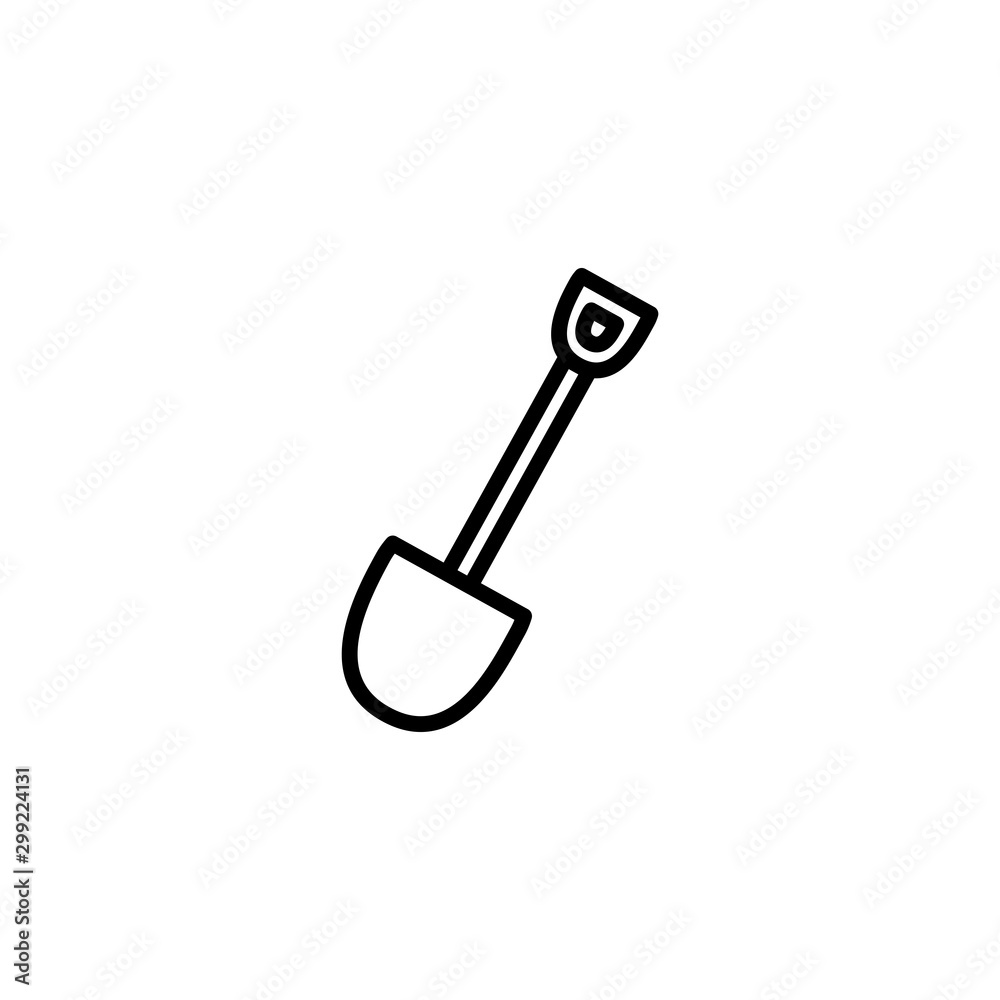 Isolated construction shovel icon line vector design Isolated construction shovel icon line vector design