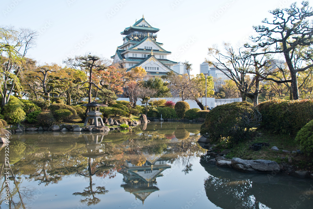 Cherry blossoms at Osaka castle in Japan Cherry blossoms at Osaka castle in Japan