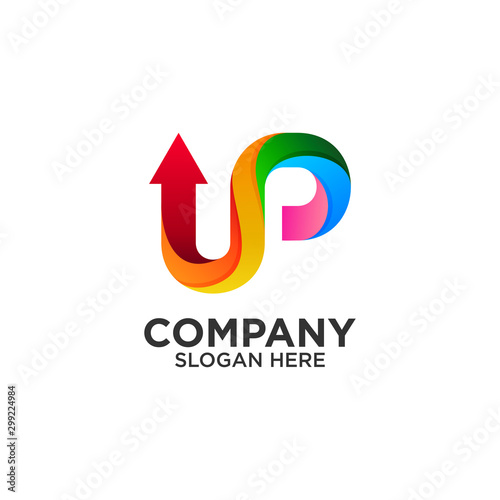 Free Download arrow and UP logo design for business  - GFXLoad