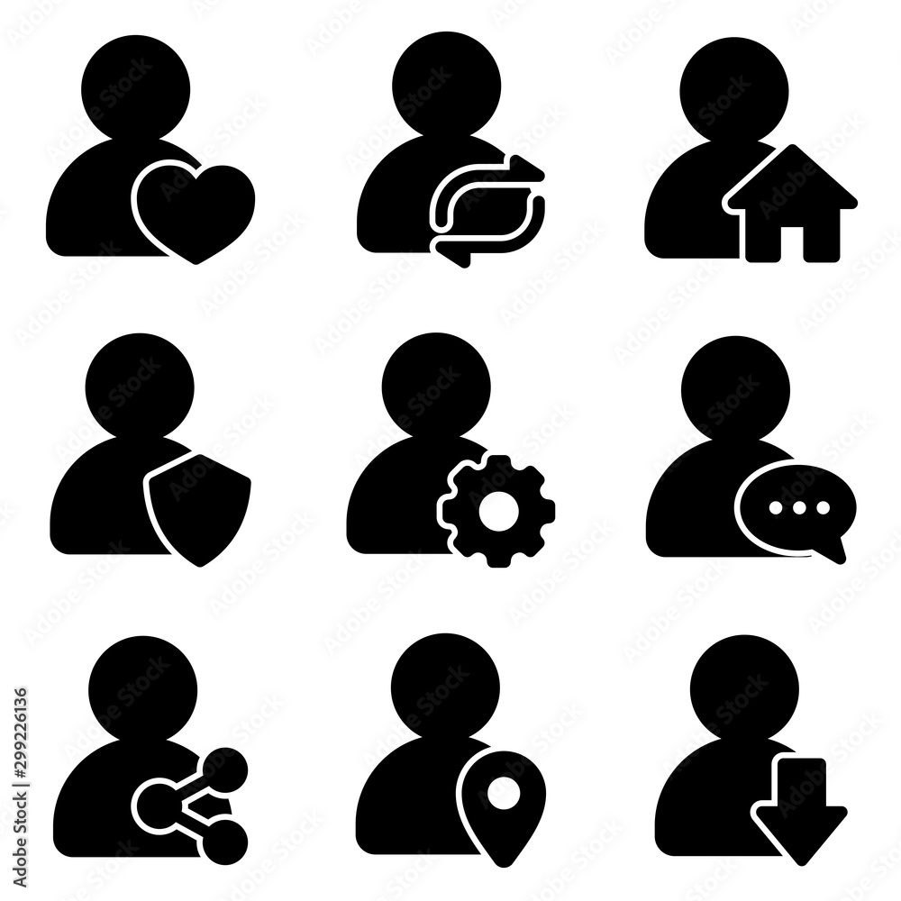 Set of User icon. symbol of business people with trendy flat style icon for web site design, logo, app, UI isolated on white background. vector illustration eps 10 Set of User icon. symbol of business people with trendy flat style icon for web site design, logo, app, UI isolated on white background. vector illustration eps 10