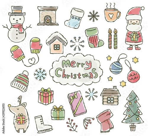 冬　アイコン　セット　クリスマス