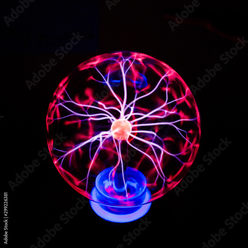 Abstract ball with lightnings. New technologies. Zippers.