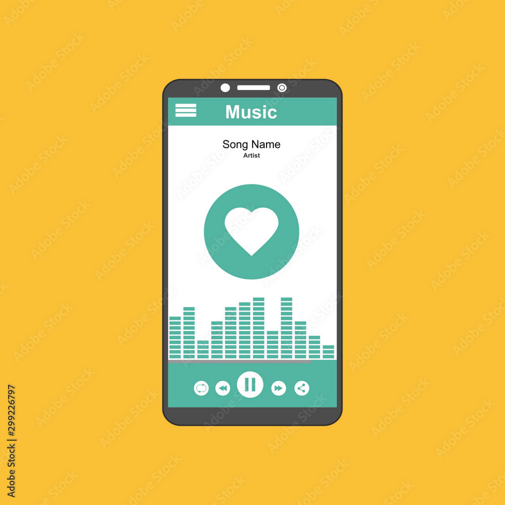 Music modern app user interface design for website and mobile applications