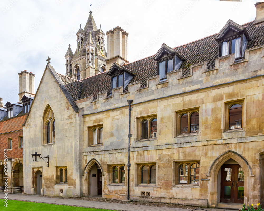 Obraz premium Cambridge University building in United Kingdom of Great Britain