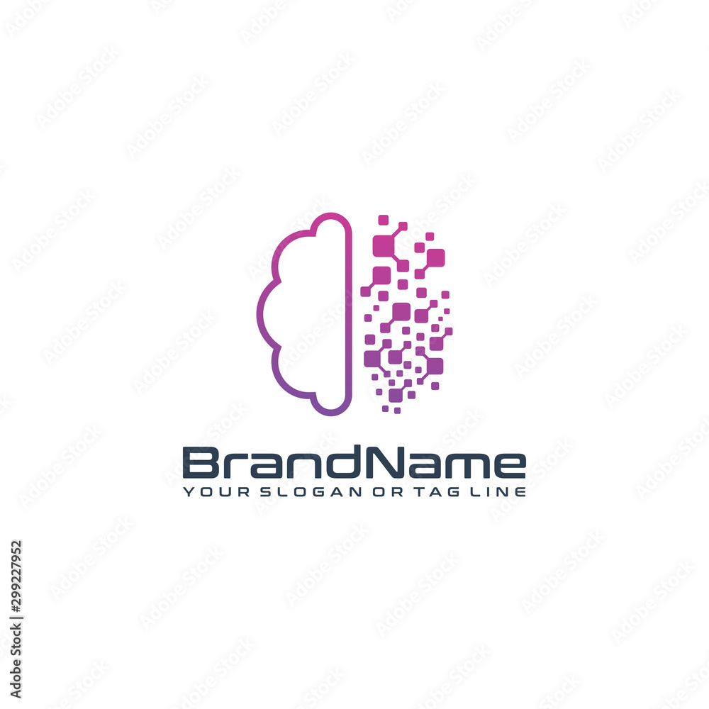 modern technology brain logo