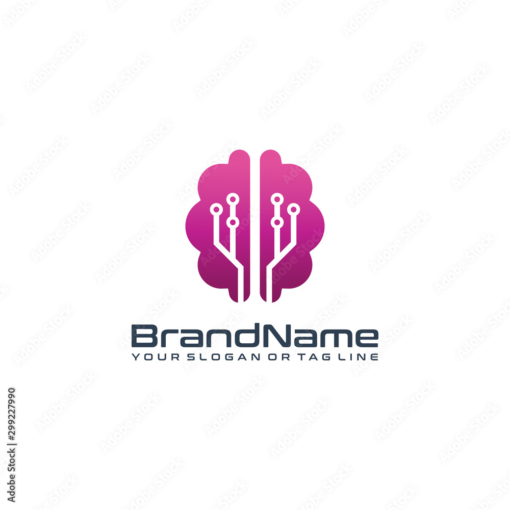 modern technology brain logo