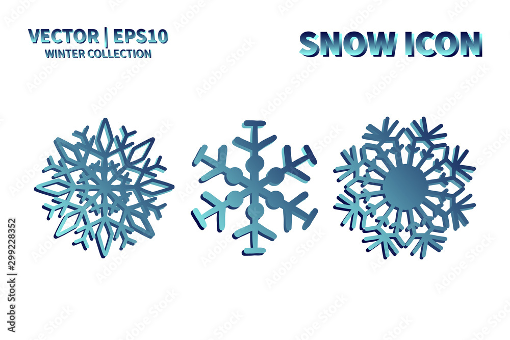 Snowflake vector icon set. Christmas and winter snow flake element collection. Isolated flat new year holiday decoration illustration template. Cold weather object design silhouette symbol Snowflake vector icon set. Christmas and winter snow flake element collection. Isolated flat new year holiday decoration illustration template. Cold weather object design silhouette symbol