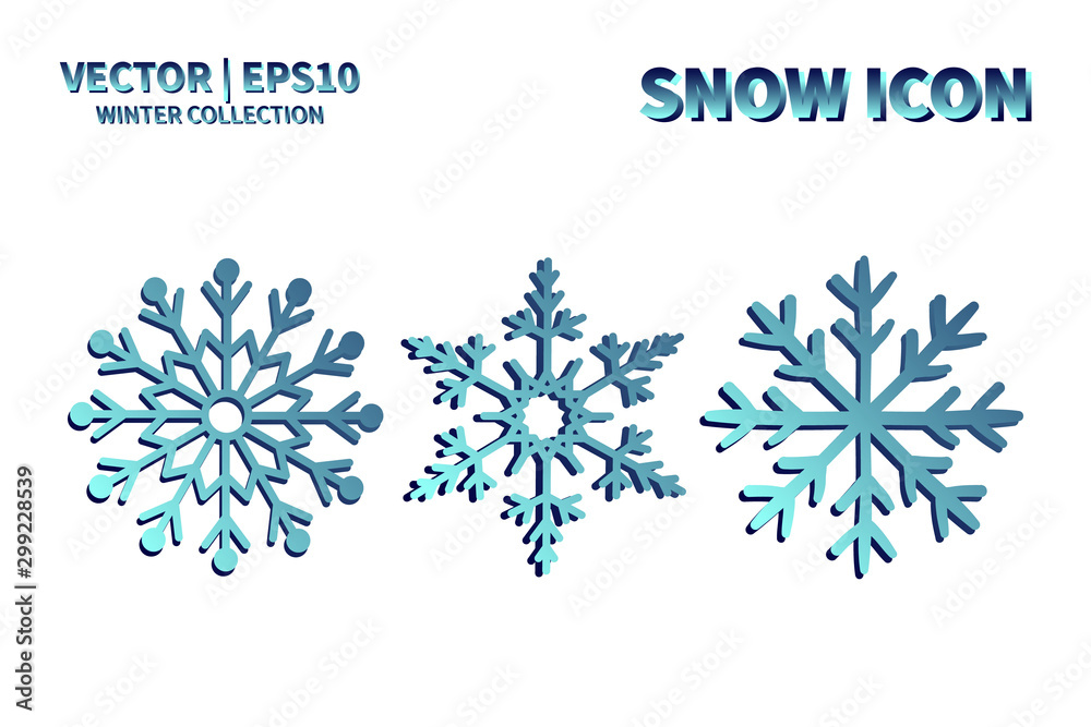 Snowflake vector icon set. Christmas and winter snow flake element collection. Isolated flat new year holiday decoration illustration template. Cold weather object design silhouette symbol Snowflake vector icon set. Christmas and winter snow flake element collection. Isolated flat new year holiday decoration illustration template. Cold weather object design silhouette symbol