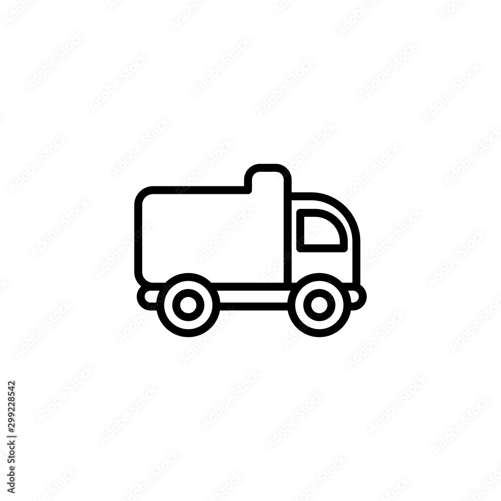 Isolated construction truck icon line vector design Isolated construction truck icon line vector design