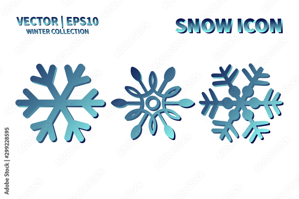 Snowflake vector icon set. Christmas and winter snow flake element collection. Isolated flat new year holiday decoration illustration template. Cold weather object design silhouette symbol Snowflake vector icon set. Christmas and winter snow flake element collection. Isolated flat new year holiday decoration illustration template. Cold weather object design silhouette symbol