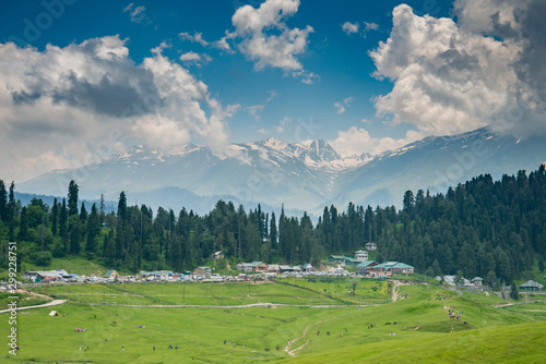 Gulmarg is a town, a hill station in summer time, a popular skiing destination of the Indian state of Jammu & Kashmir. It is a popular tourist destination and hill station