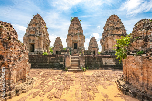 Ancient buddhist khmer temple in Angkor Wat, Cambodia. East Mebon Prasat