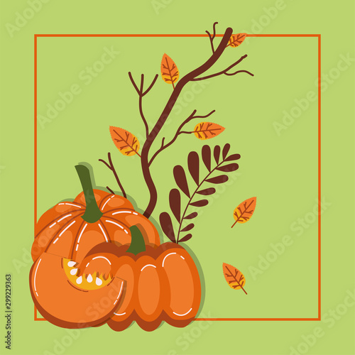 hello autumn season pumpkins vegetables