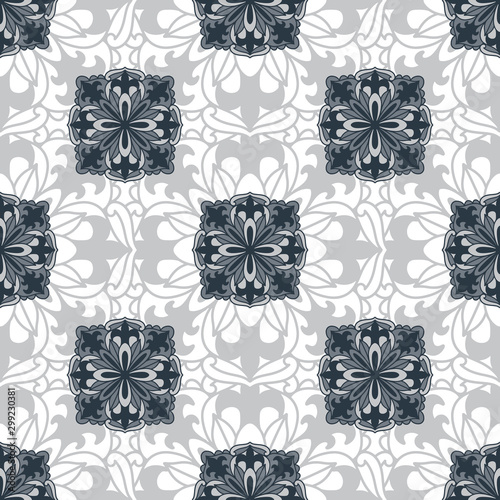 Abstract ornament seamless pattern.Damask floral vintage.Royal victorian texture.