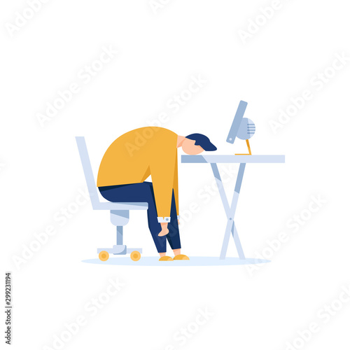 exhausted,Burnout concept,Long working day,Frustrated worker