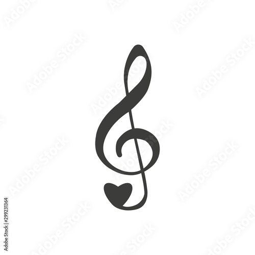 Vector Treble Clef music note icon eps10