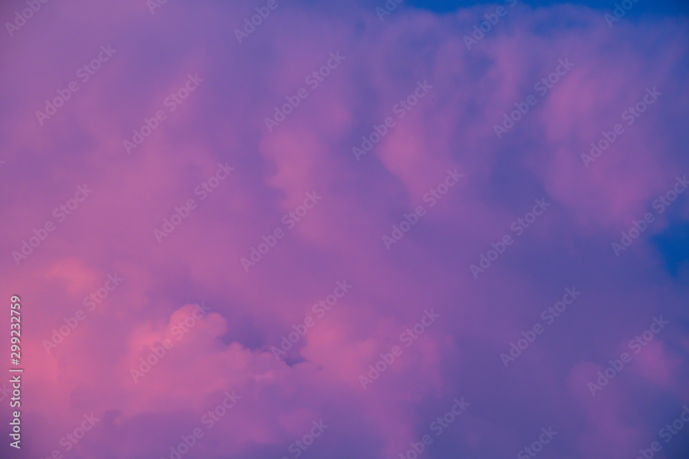 Beautiful sky and clouds in soft pastel color.Soft cloud in the sky background colorful pastel  pink tone.