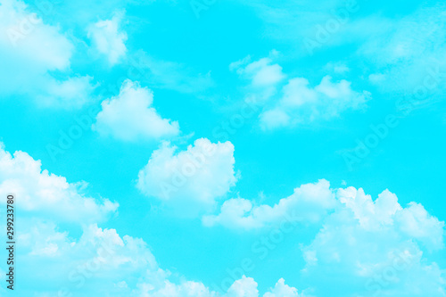 Blue sky with wonderful cloudscape.Deep blue sky and white cloud background.