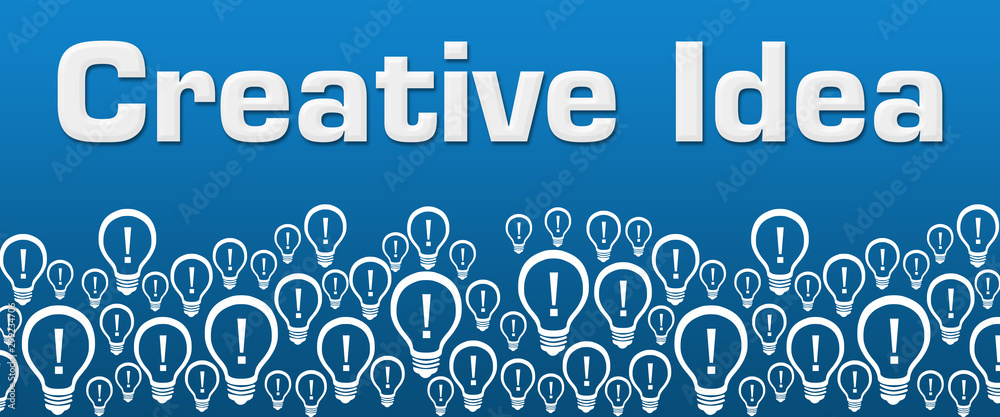 Creative Idea Blue Background Bulbs Bottom Text Creative Idea Blue Background Bulbs Bottom Text