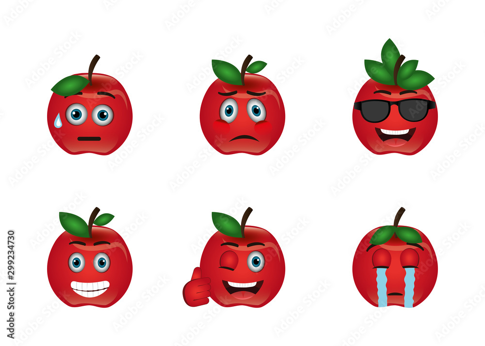 bundle of emoticons apples expressions vector illustration design bundle of emoticons apples expressions vector illustration design
