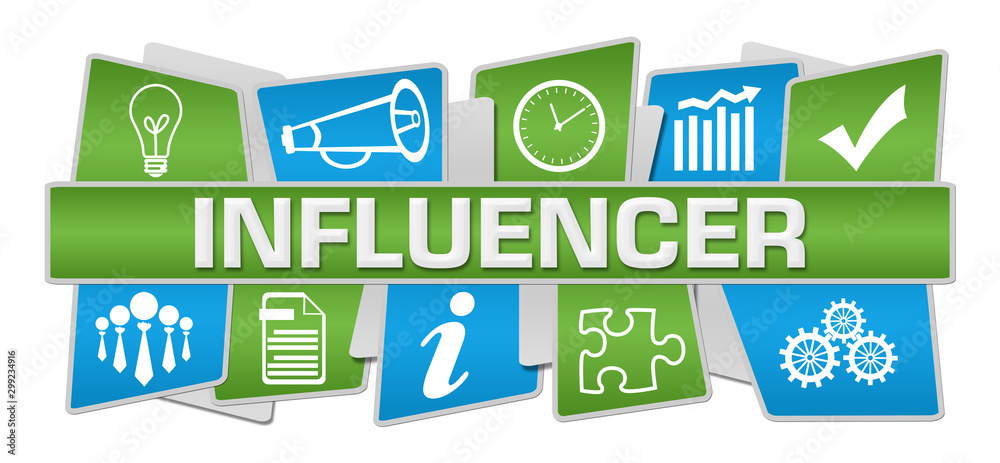 Influencer Blue Green Up Down Symbols Influencer Blue Green Up Down Symbols