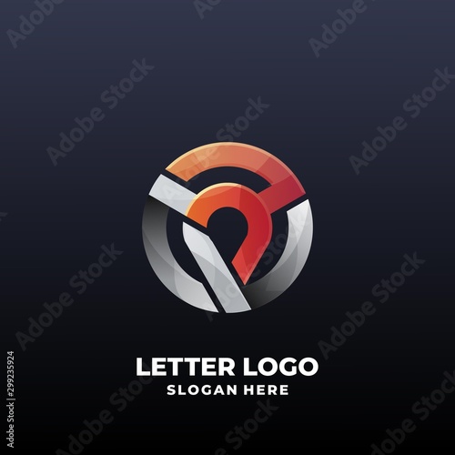 Free Download colorful letter P with Circle symbol for business branding. - GFXLoad