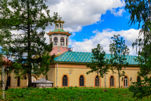 Building of Chinese village in Alexander park in Pushkin (Tsarskoye Selo), Russia