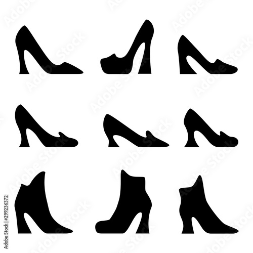stylized high heel shoes silhouettes