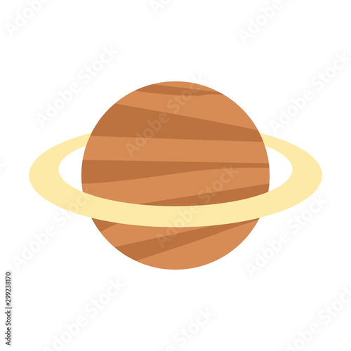 saturn planet icon, flat design