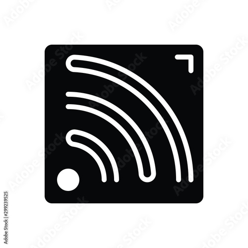 Black solid icon for feed 