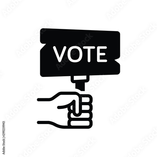 Black solid icon for election 