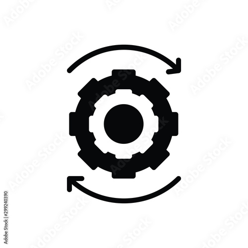 Black solid icon for ongoing  photo