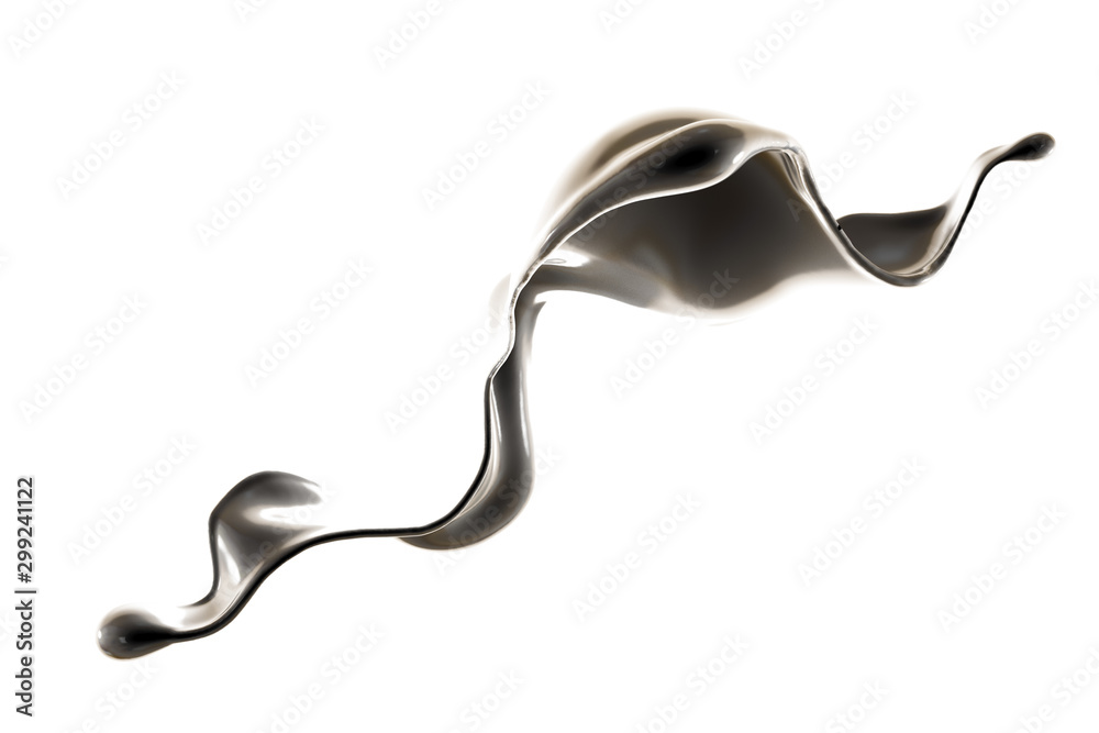 Splash fluid. 3d illustration, 3d rendering.