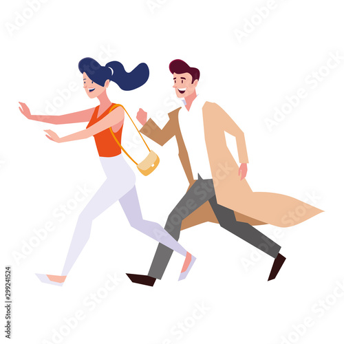 Couple of woman and man vector design